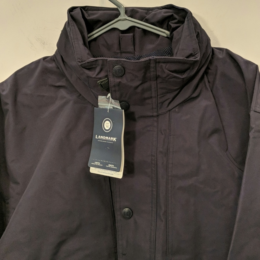 Landmark Hudson Navy Blue Bomber Jacket New XS